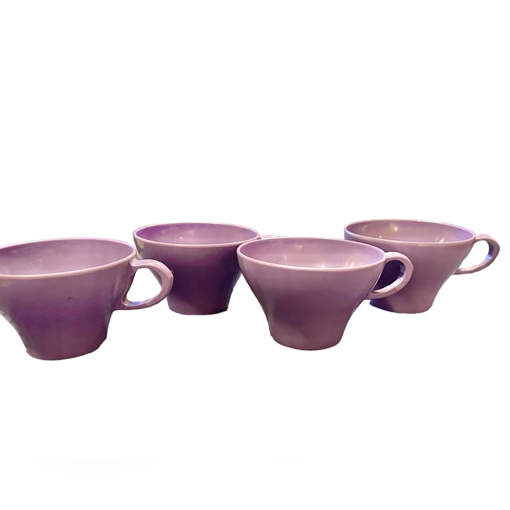 Vintage TEXAS WARE Melamine Purple Teacups Set of 4